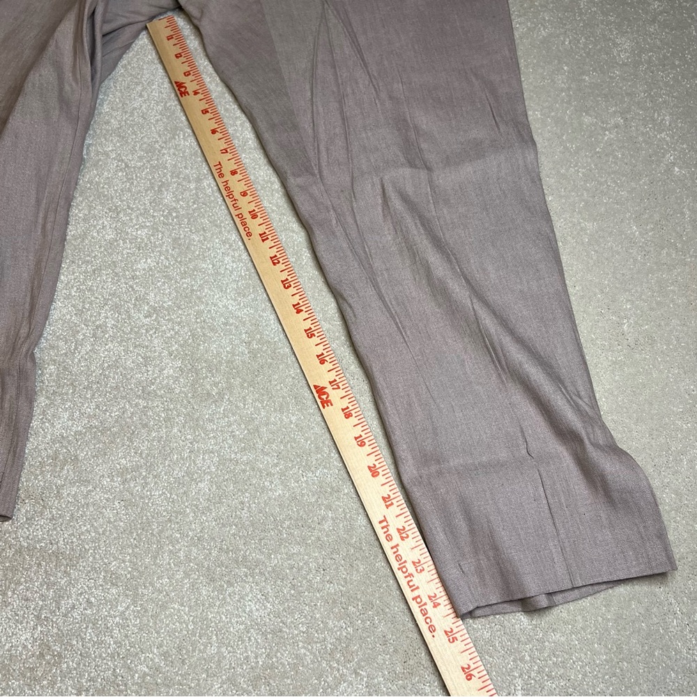 j jill brown linen blend lightweight straight leg stretch pull on pants women 1X - Picture 4 of 11